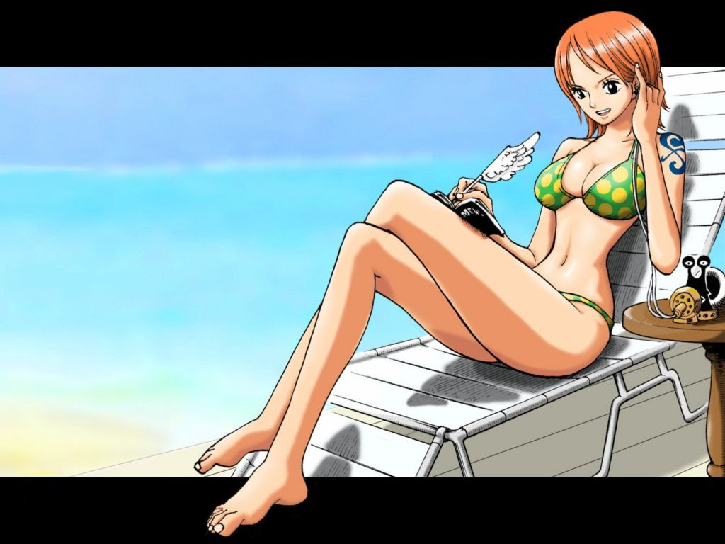 sexy nami on the beach